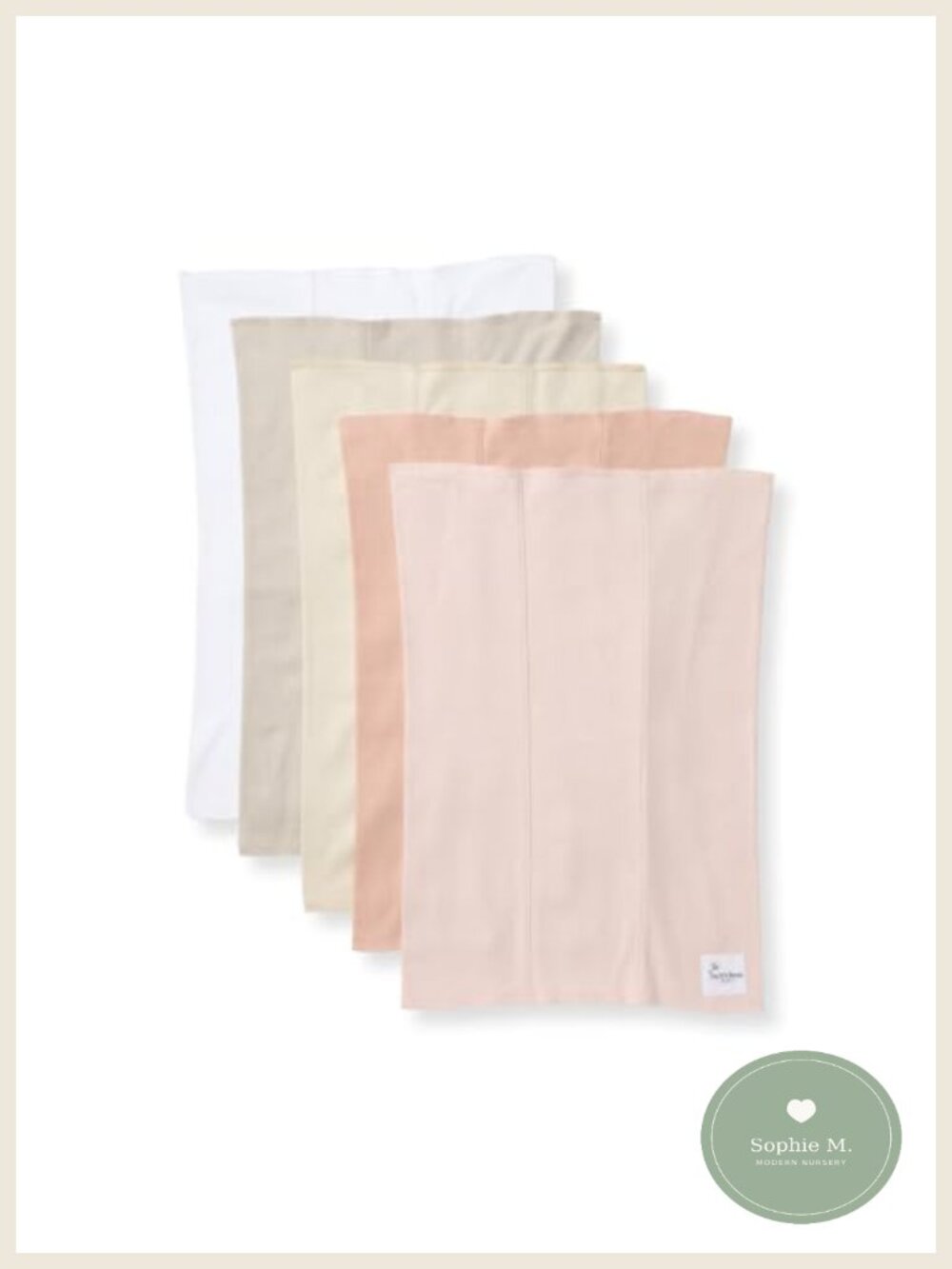 Organic Cotton Burp Cloths 5 Pack 17x11.75in Soft Absorbent